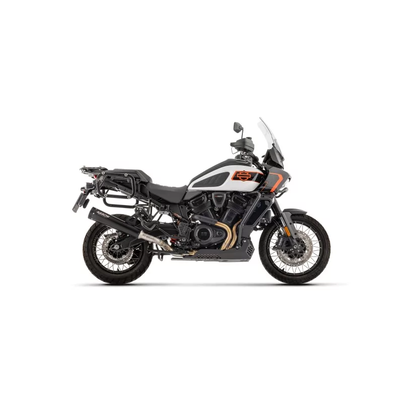 Arrow HD Pan America 1250 2026- 77020RBN Silenciadores Rebel nichrom "Dark" con copa de aluminio "Dark"