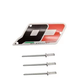 Recambio QD Exhaust Placa Logo 64.9x26.45mm