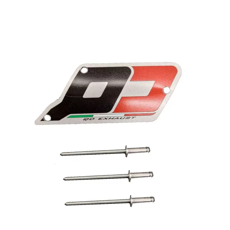 Ricambio QD Exhaust Targhetta Logo 64.9x26.45mm