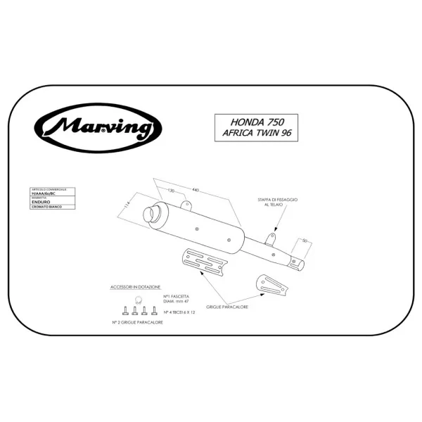 Marving H/AAA/60/BC Honda Xrv 750 Africa Twin 96