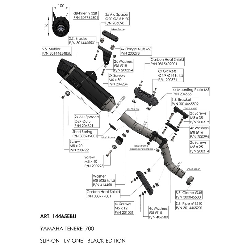 Exhaust Leovince Yamaha TÉNÉRÉ 700 / WORLD RAID / RALLY EDITION / EXTREME EDITION / EXPLORE EDITION LV ONE EVO BLACK EDITION Exhaust Leovince Yamaha TÉNÉRÉ 700 / WORLD RAID / RALLY EDITION / EXTREME EDITION / EXPLORE EDITION LV ONE EVO BLACK EDITION