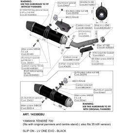 Exhaust Leovince Yamaha TÉNÉRÉ 700 / WORLD RAID / RALLY EDITION / EXTREME EDITION / EXPLORE EDITION LV ONE EVO BLACK EDITION