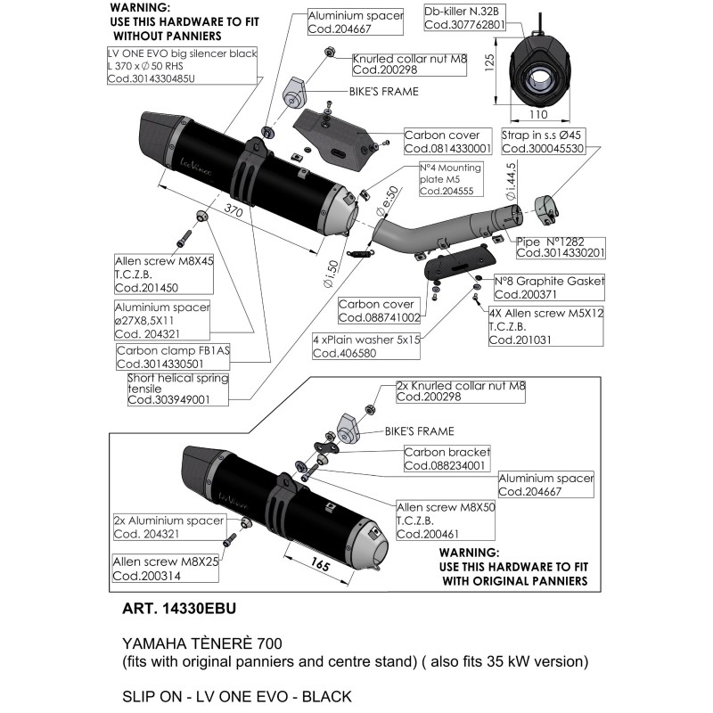 Exhaust Leovince Yamaha TÉNÉRÉ 700 / WORLD RAID / RALLY EDITION / EXTREME EDITION / EXPLORE EDITION LV ONE EVO BLACK EDITION Exhaust Leovince Yamaha TÉNÉRÉ 700 / WORLD RAID / RALLY EDITION / EXTREME EDITION / EXPLORE EDITION LV ONE EVO BLACK EDITION