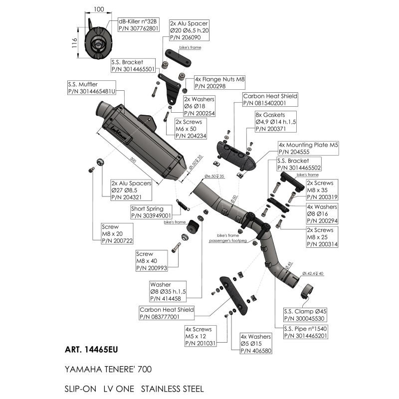 Exhaust Leovince Yamaha TÉNÉRÉ 700 / WORLD RAID / RALLY EDITION / EXTREME EDITION / EXPLORE EDITION LV ONE EVO Exhaust Leovince Yamaha TÉNÉRÉ 700 / WORLD RAID / RALLY EDITION / EXTREME EDITION / EXPLORE EDITION LV ONE EVO