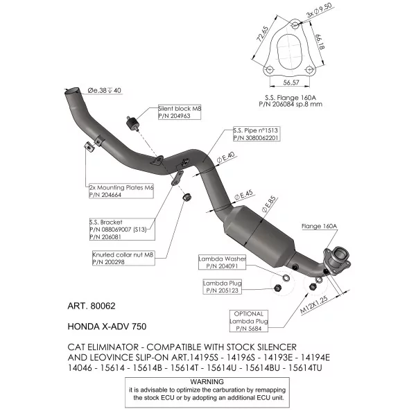 Leovince Kit Colectores Racing Honda X-ADV