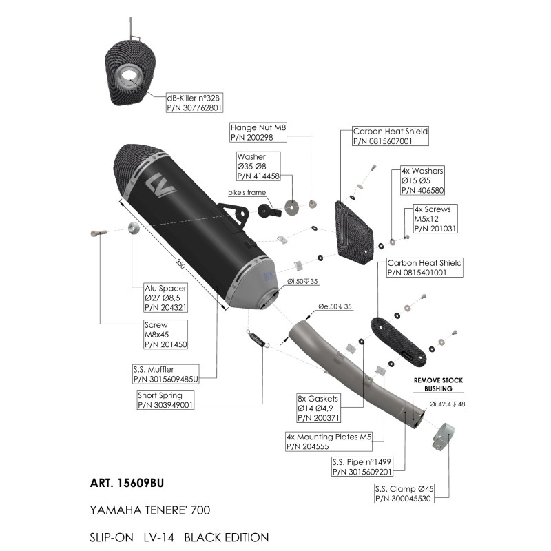 Exhaust Leovince Yamaha TÉNÉRÉ 700 / WORLD RAID / RALLY EDITION / EXTREME EDITION / EXPLORE EDITION LV-14 BLACK EDITION Exhaust Leovince Yamaha TÉNÉRÉ 700 / WORLD RAID / RALLY EDITION / EXTREME EDITION / EXPLORE EDITION LV-14 BLACK EDITION