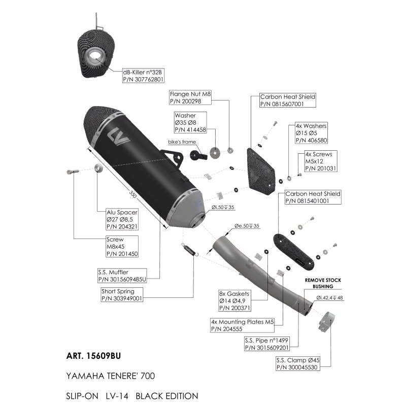 Exhaust Leovince Yamaha TÉNÉRÉ 700 / WORLD RAID / RALLY EDITION / EXTREME EDITION / EXPLORE EDITION LV-14 BLACK EDITION Exhaust Leovince Yamaha TÉNÉRÉ 700 / WORLD RAID / RALLY EDITION / EXTREME EDITION / EXPLORE EDITION LV-14 BLACK EDITION