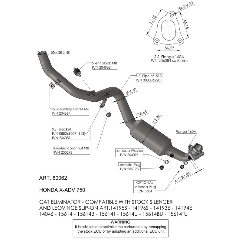 Scarico Leovince Kit Collettori Racing Honda X-ADV