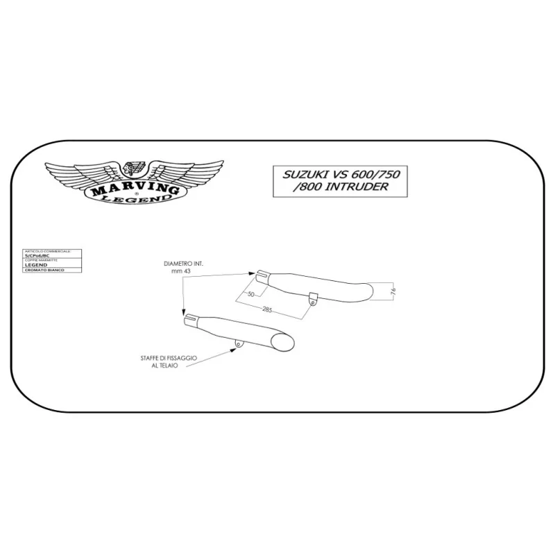 Marving S/CP06/BC Suzuki Vs 800 Intruder Marving S/CP06/BC Suzuki Vs 800 Intruder