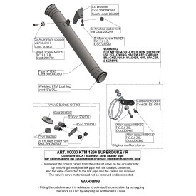 Raccord suppression catalyseur Leovince Ktm 1290 SUPER DUKE R 2014 - 2016