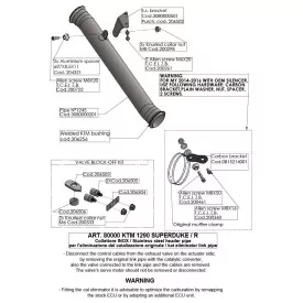 Catalytic converter eliminator Leovince Ktm 1290 SUPER DUKE R 2014 - 2016