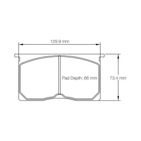 Pagid Racing 1196 RST2 E1196RST2 - Zeichnung Form 1196