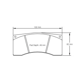Pagid Racing 1595 RST2E E1595RST2E - shape 1595 drawing