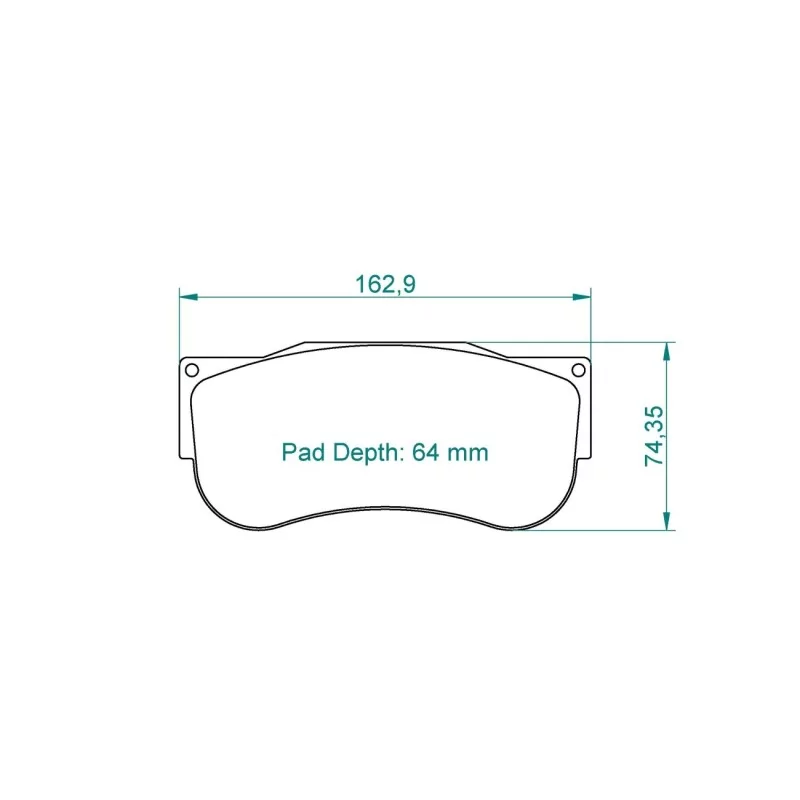 Pagid Racing 2566 RSX E2566RSX001 - disegno sagoma 2566 Pagid Racing 2566 RSX E2566RSX001 - disegno sagoma 2566