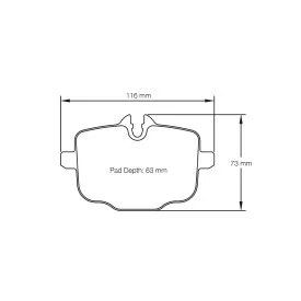 Pagid Racing 4932 RSL29 E4932R29 - shape 4932 drawing