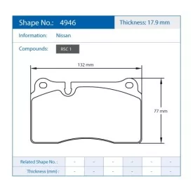 Pagid Racing 4946 RSC1 E4946RSC1 - Zeichnung Form 4946