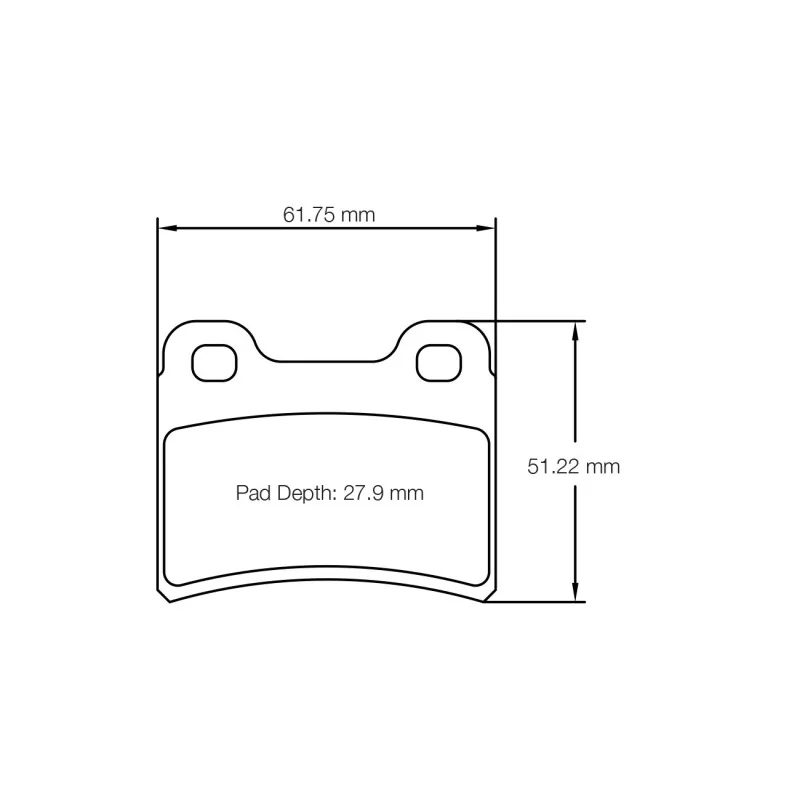 Pagid Racing 5105 K2 E5105K2 - shape 5105 drawing Pagid Racing 5105 K2 E5105K2 - shape 5105 drawing