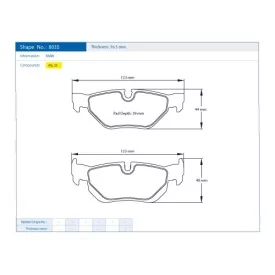 Pagid Racing 8035 RSL29 E8035R29 - Zeichnung Form 8035