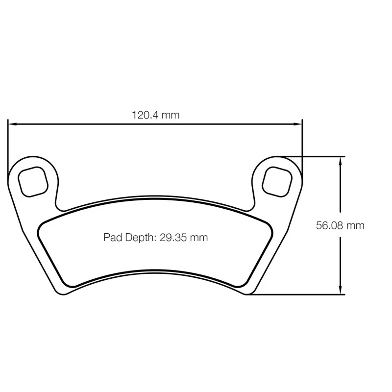Pagid Racing 6000 UTV1 E6000UT1 - shape 6000 drawing Pagid Racing 6000 UTV1 E6000UT1 - shape 6000 drawing