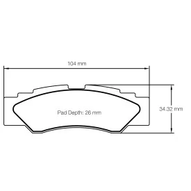 Pagid Racing 6004 UTV2 E6004UT2 - Zeichnung Form 6004