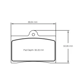 Pagid Racing 6008 UTV2 E6008UT2 - shape 6008 drawing