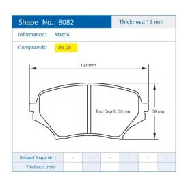 Pagid Racing 8082 RSL29 E8082R29 - shape 8082 drawing