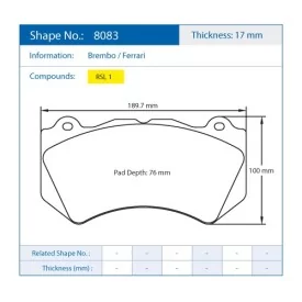 Pagid Racing 8083 RSL1 E8083RSL1 - shape 8083 drawing