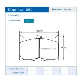 Pagid Racing 8059 RSH3 E8059RSH3 - dibujo forma 8059