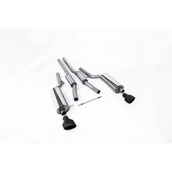 Escape cat-back Milltek SSXAU212 para Audi RS6 C5 V8 Bi-Turbo Saloon & Avant, colas ovaladas negras - detalle