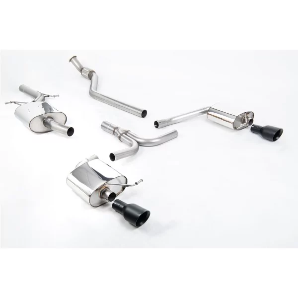 Scarico cat-back Milltek SSXAU435 per Audi A4 2.0 TFSI S line B8 Saloon & Avant, terminali GT-100 neri - dettaglio