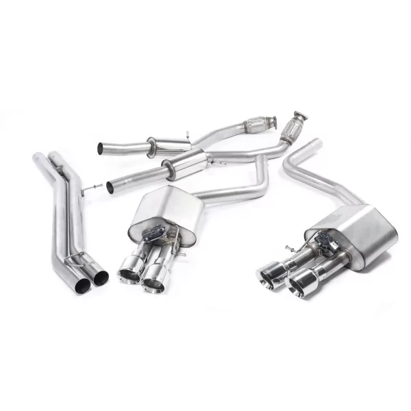 Milltek SSXAU465 cat-back exhaust for Audi S8 D4 4.0 TFSI quattro Tiptronic, polished GT-100 tips - detail