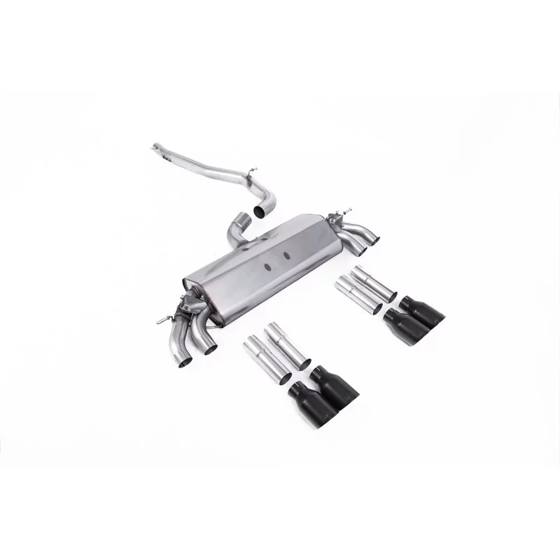 Milltek SSXAU470 cat-back exhaust for Audi S3, black GT-100 tips Milltek SSXAU470 cat-back exhaust for Audi S3, black GT-100 tips