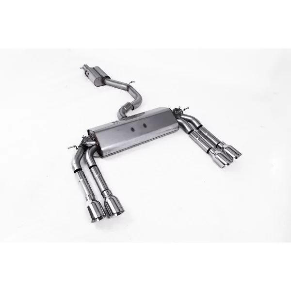 Milltek SSXAU476 cat-back exhaust for Audi S3 2.0 TFSI quattro Saloon & Cabrio 8V/8V.2, polished GT-100 tips - detail