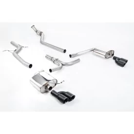 Scarico cat-back Milltek SSXAU666 per Audi A4 2.0 TFSI S line B8 Saloon & Avant, terminali GT-80 neri