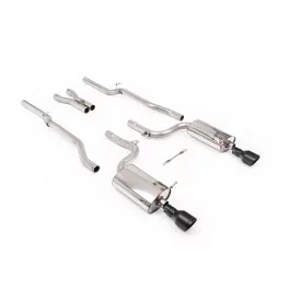 Milltek SSXAU872 cat-back exhaust for Audi S4 4.2 V8 quattro B6 Saloon/Sedan Avant & Cabriolet, black Jet-100 tips