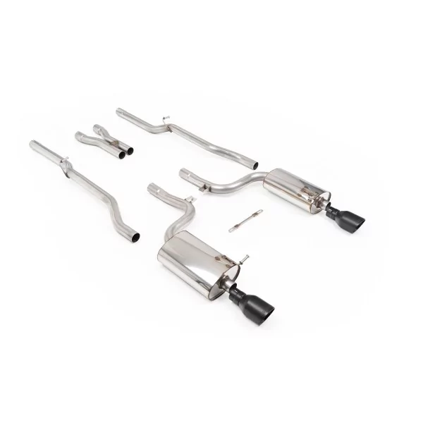 Escape cat-back Milltek SSXAU873 para Audi S4 4.2 V8 quattro B6 Saloon/Sedan Avant & Cabriolet, colas GT-100 negras