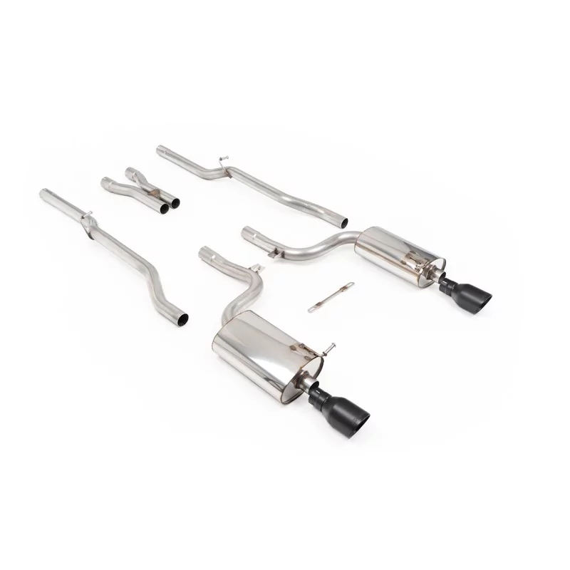 Escape cat-back Milltek SSXAU873 para Audi S4 4.2 V8 quattro B6 Saloon/Sedan Avant & Cabriolet, colas GT-100 negras Escape cat-back Milltek SSXAU873 para Audi S4 4.2 V8 quattro B6 Saloon/Sedan Avant & Cabriolet, colas GT-100 negras