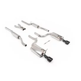Milltek SSXAU874 cat-back exhaust for Audi S4 4.2 V8 quattro B6 Saloon/Sedan Avant & Cabriolet, black Jet-100 tips