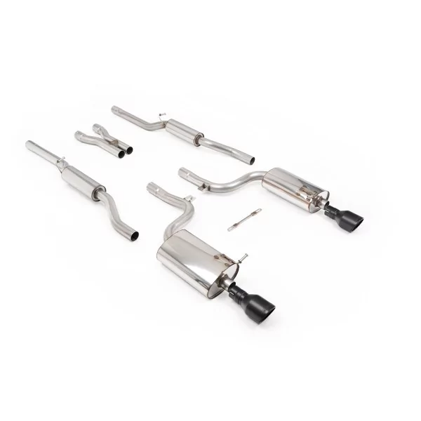 Milltek SSXAU874 cat-back exhaust for Audi S4 4.2 V8 quattro B6 Saloon/Sedan Avant & Cabriolet, black Jet-100 tips
