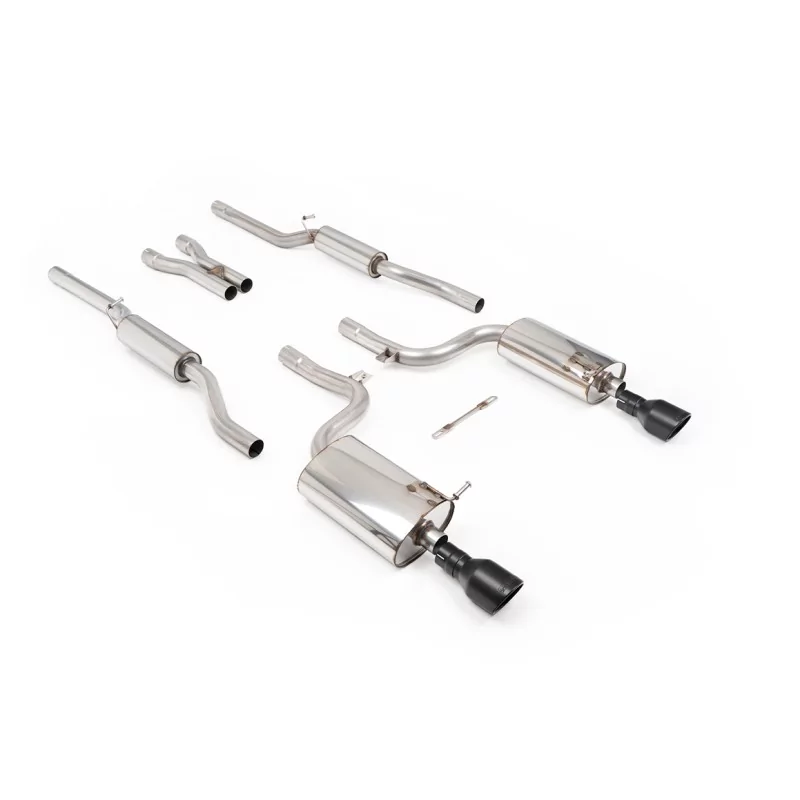 Milltek SSXAU874 cat-back exhaust for Audi S4 4.2 V8 quattro B6 Saloon/Sedan Avant & Cabriolet, black Jet-100 tips Milltek SSXAU874 cat-back exhaust for Audi S4 4.2 V8 quattro B6 Saloon/Sedan Avant & Cabriolet, black Jet-100 tips