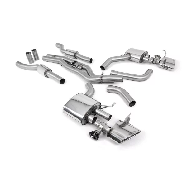 Milltek SSXAU940 cat-back exhaust for Audi, polished oval tips