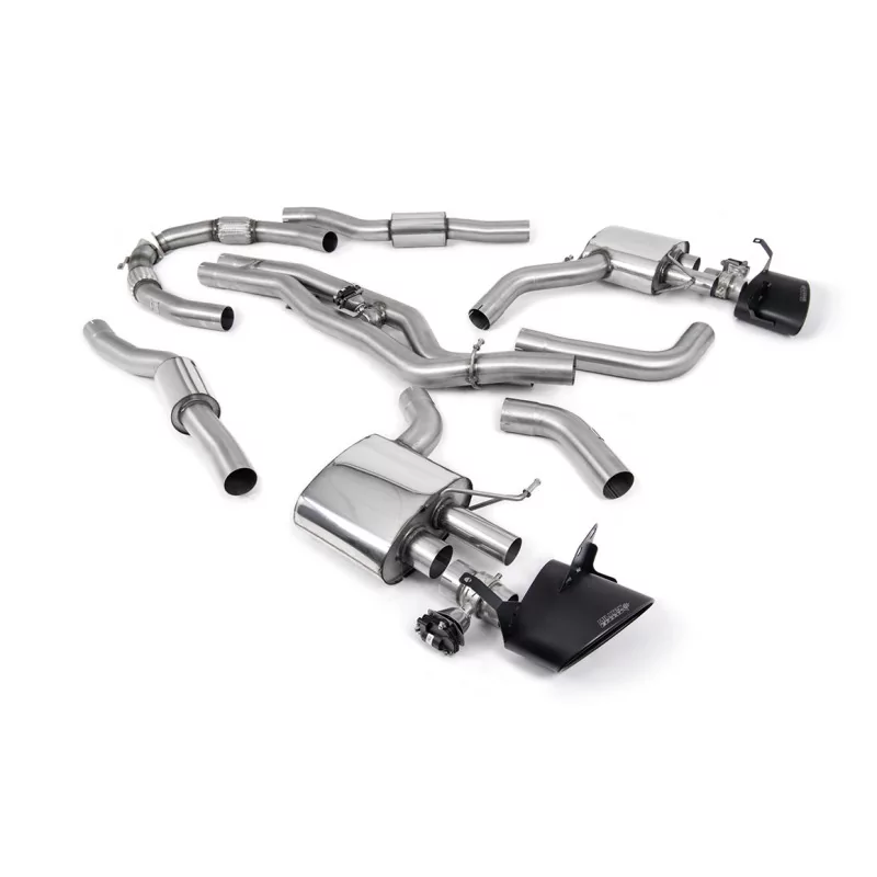 Milltek SSXAU941 cat-back exhaust for Audi, black oval tips