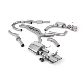 Escape cat-back Milltek SSXAU942 para Audi, colas ovaladas pulidas