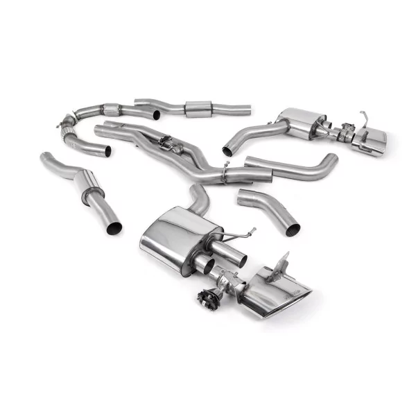 Milltek SSXAU942 cat-back exhaust for Audi, polished oval tips