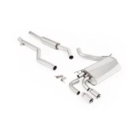 Scarico cat-back Milltek SSXBM1077 per BMW 3 Series F30 320i M Sport Saloon, terminali GT-76 lucidi