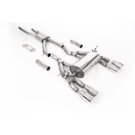 Échappement cat-back Milltek SSXBM1117 pour BMW, embouts GT-90 polis