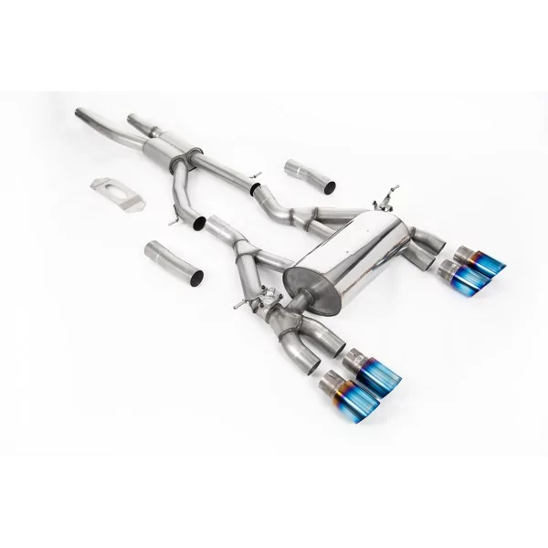 Milltek SSXBM1120 Cat-Back-Abgasanlage für BMW, Endrohre GT-90 Burnt Titanium
