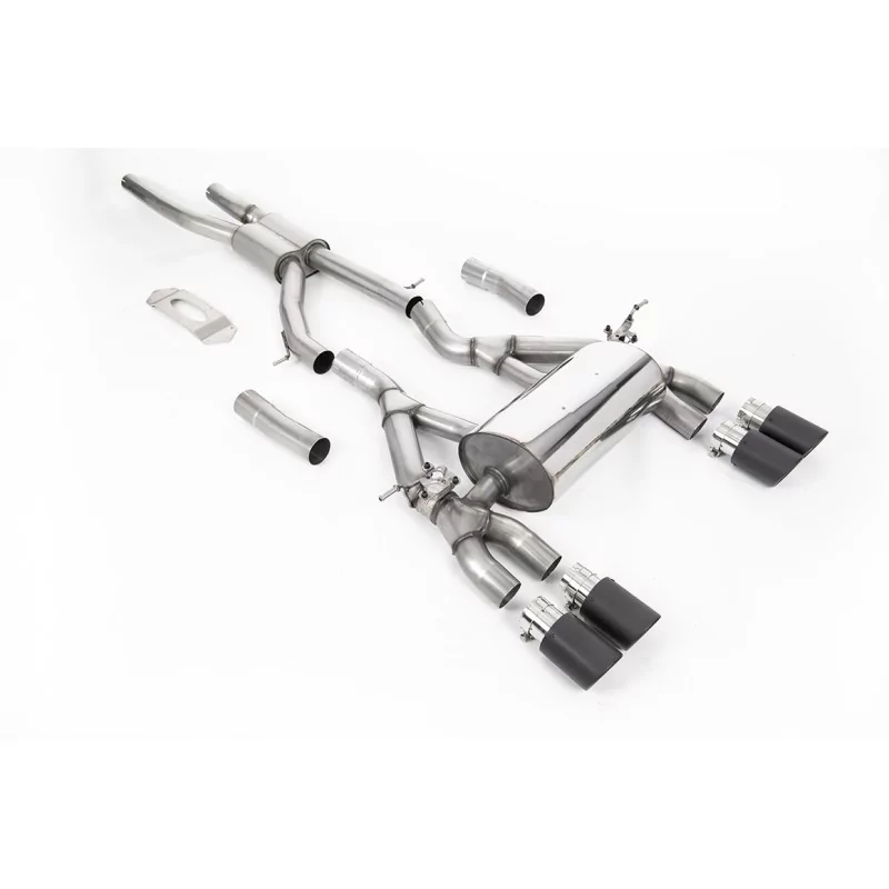 Échappement cat-back Milltek SSXBM1121 pour BMW, embouts Jet-90 carbone