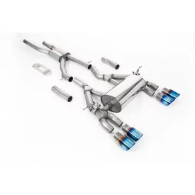 Escape cat-back Milltek SSXBM1123 para BMW, colas GT-90 de titanio quemado