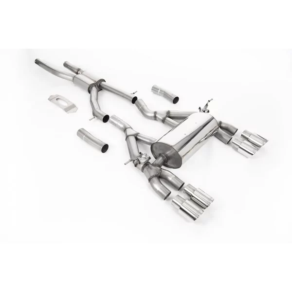 Escape cat-back Milltek SSXBM1126 para BMW, colas GT-90 pulidas
